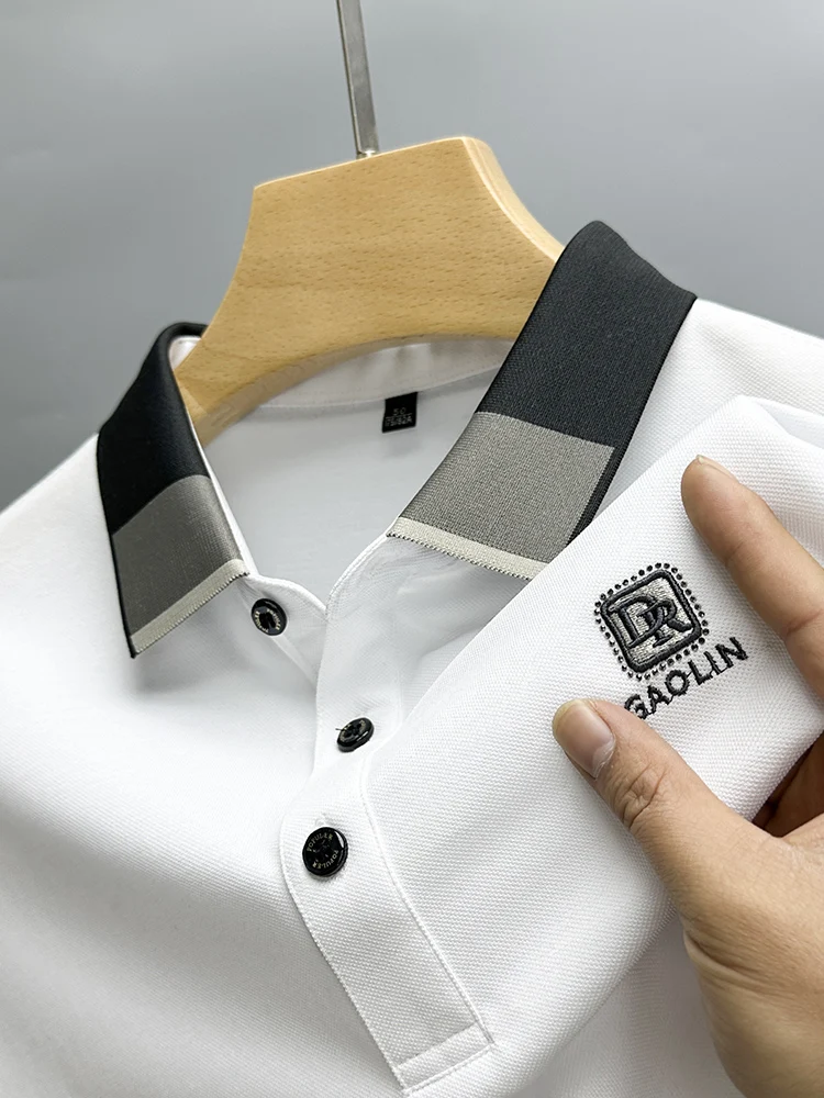 Designer Pure Cotton Casual Short-sleeved Fashion Solid Color Luxury Lapel Polo Shirt Summer Business Quality Men's Embroidery
Designer Pure Cotton Casual Short-sleeved Fashion Solid Color Luxury Lapel Polo Shirt Summer Business Quality Men's Embroidery