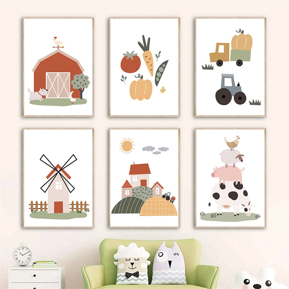 Cartoon Farm House Car Canvas Painting Cow Pig Chicken Goose Posters And Prints Nursery Wall Art Picture Kids Room Decoration
Cartoon Farm House Car Canvas Painting Cow Pig Chicken Goose Posters And Prints Nursery Wall Art Picture Kids Room Decoration