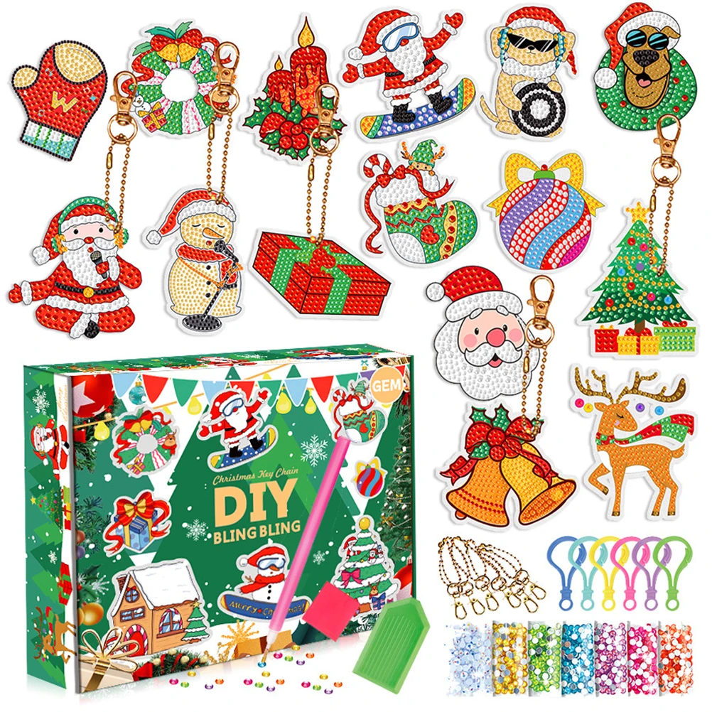 Christmas Ornament 15 pcs Christmas diamond painting Art Jewelry Keychain 5D Resin Santa Claus Cute Painting Decorative Pendant
Christmas Ornament 15 pcs Christmas diamond painting Art Jewelry Keychain 5D Resin Santa Claus Cute Painting Decorative Pendant
