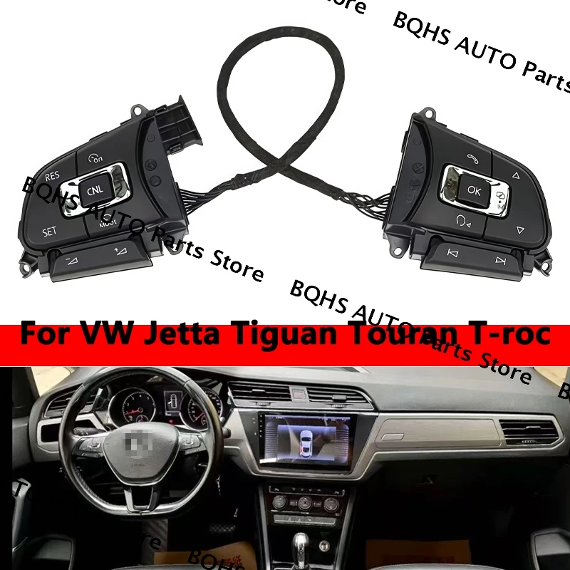 With Audio Volume Music Control Cruise Bluetooth Telephone Sound Switch Steering Wheel Switch For VW Jetta Tiguan Touran T-roc
With Audio Volume Music Control Cruise Bluetooth Telephone Sound Switch Steering Wheel Switch For VW Jetta Tiguan Touran T-roc