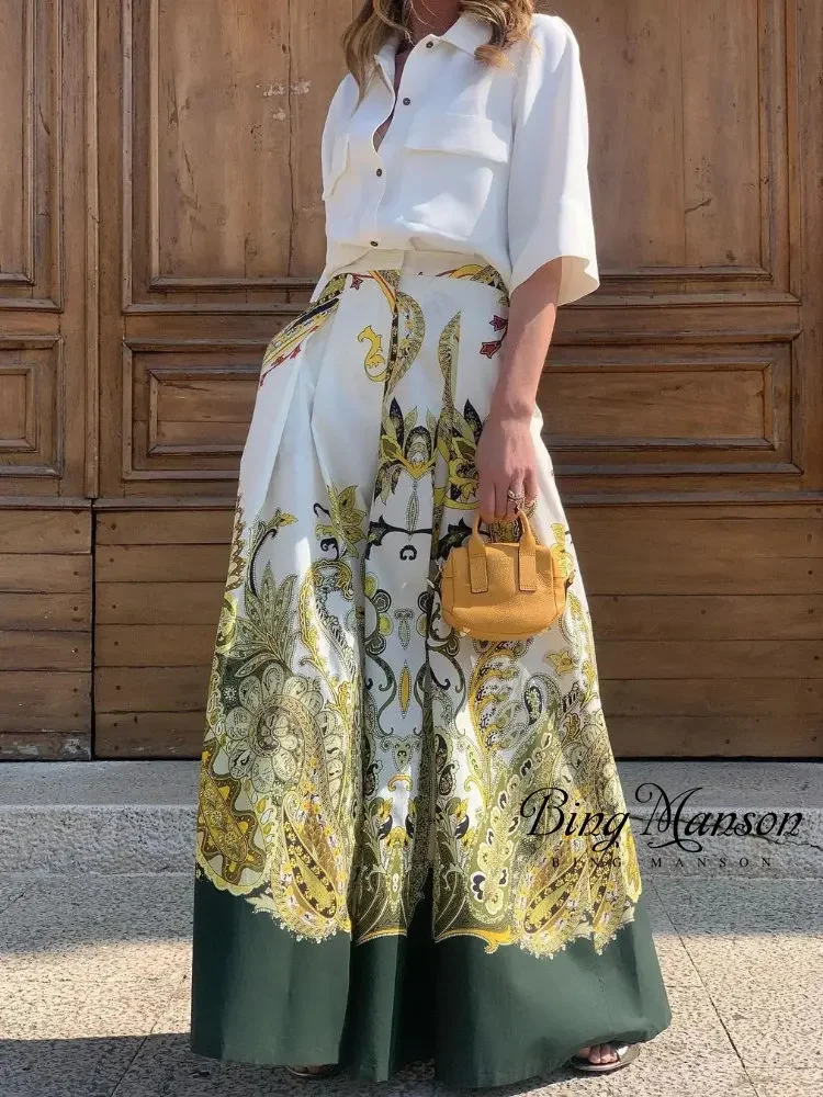 2023 New Shirt Single Breasted Fashion Women's Set High Waist Loose Pants Bohemian Casual High Waist Wide Leg Pants Set
2023 New Shirt Single Breasted Fashion Women's Set High Waist Loose Pants Bohemian Casual High Waist Wide Leg Pants Set