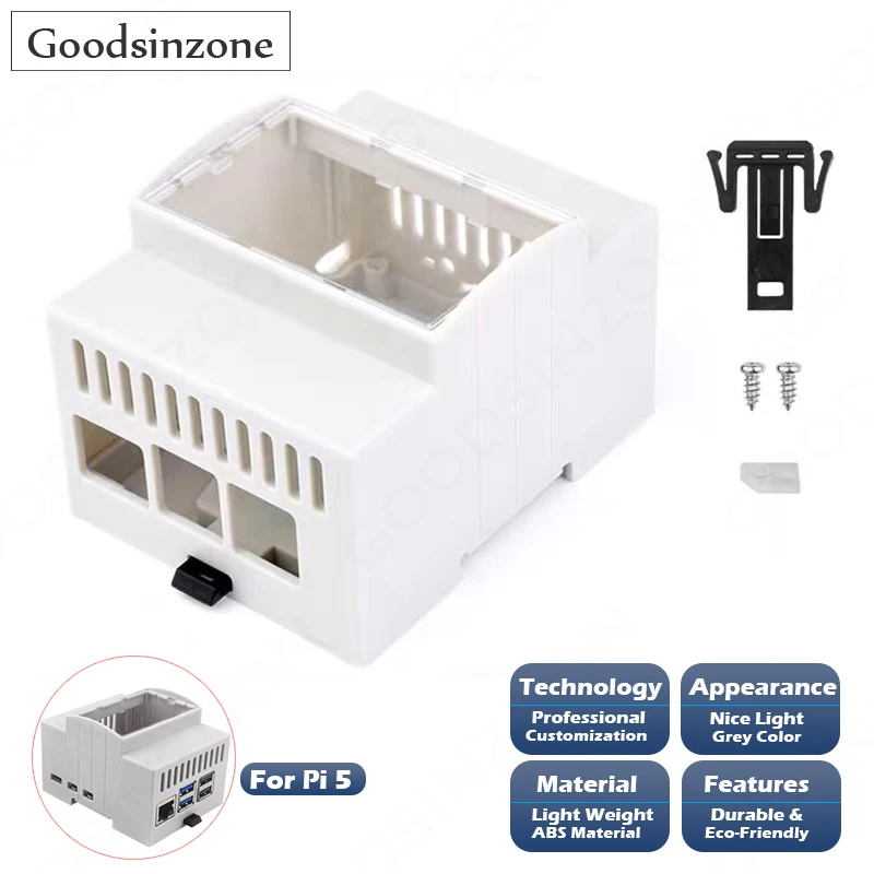DIN Rail ABS Case for Raspberry Pi 5, Pi5 Case Support DIN Rail Mount, Large Inner Space Protective Shell for Raspberry Pi 5
DIN Rail ABS Case for Raspberry Pi 5, Pi5 Case Support DIN Rail Mount, Large Inner Space Protective Shell for Raspberry Pi 5