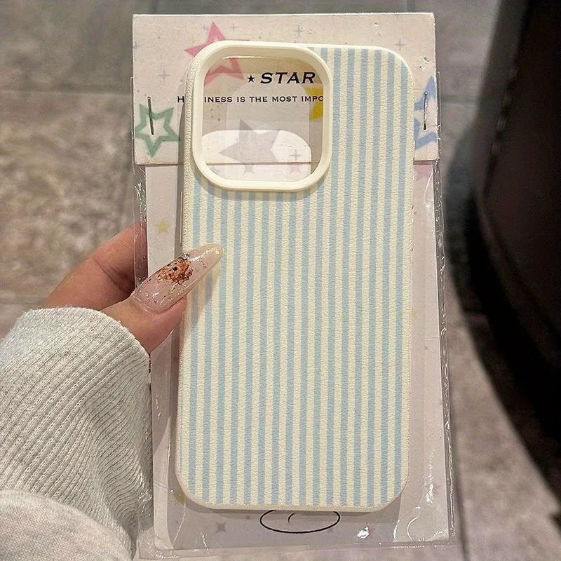 Korean Style Light Blue White Striped Phone Case For iPhone 17 16 15 14 13 12 11 Pro Max X XS Plus 17 Air Soft Protective Cover
Korean Style Light Blue White Striped Phone Case For iPhone 17 16 15 14 13 12 11 Pro Max X XS Plus 17 Air Soft Protective Cover