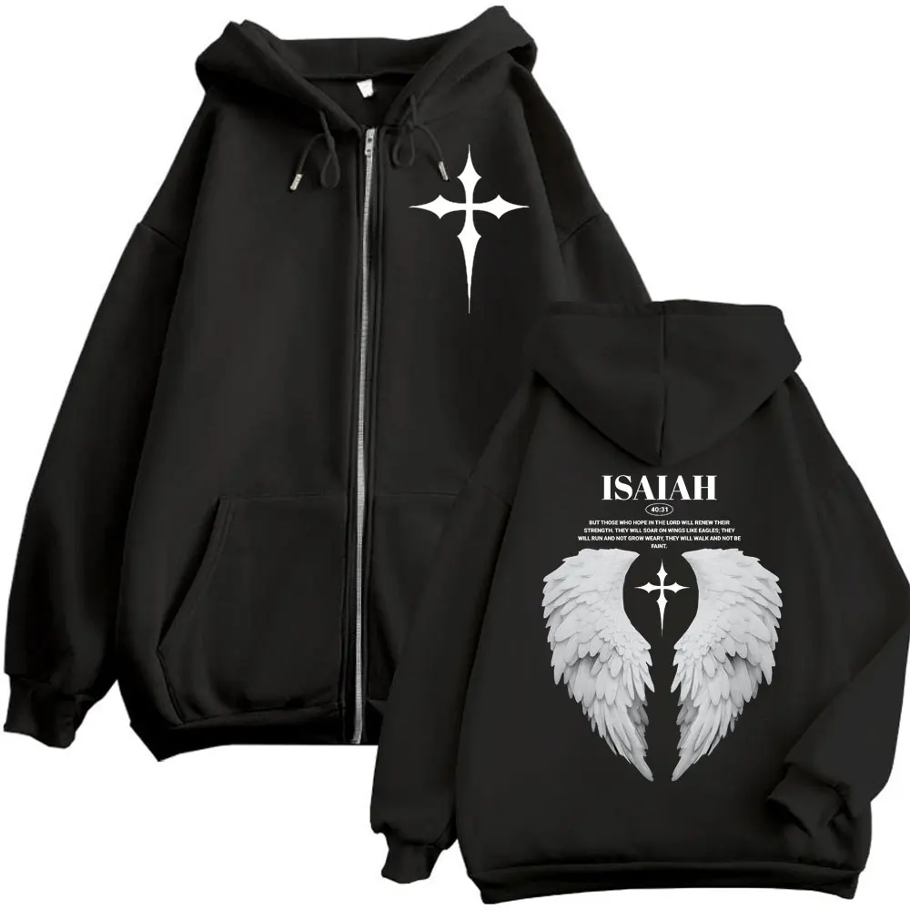 Christian Jesus Wing Bible Verse Zipper Hoodies Men Women Fashion Oversized Zip Up Pullovers Autumn Winter Casual Sweatshirts
Christian Jesus Wing Bible Verse Zipper Hoodies Men Women Fashion Oversized Zip Up Pullovers Autumn Winter Casual Sweatshirts