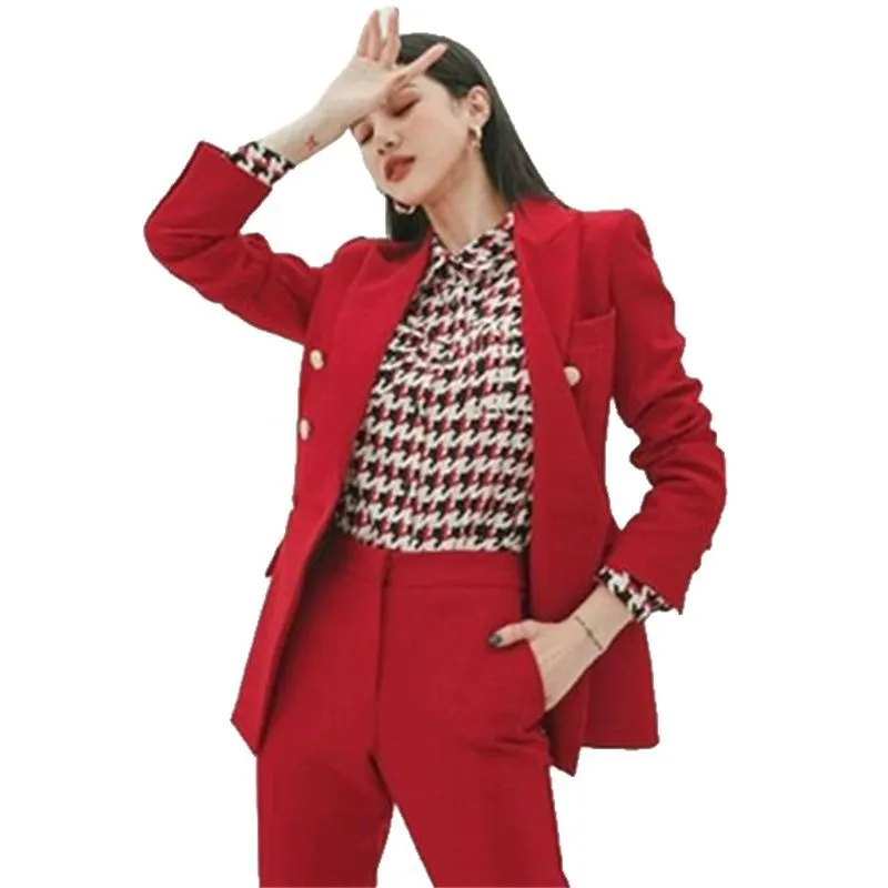Red Suit Set Women's Casual Professional Fashionable Goddess Style Host Formal Workwear Polyester Thin Spring 2025
Red Suit Set Women's Casual Professional Fashionable Goddess Style Host Formal Workwear Polyester Thin Spring 2025