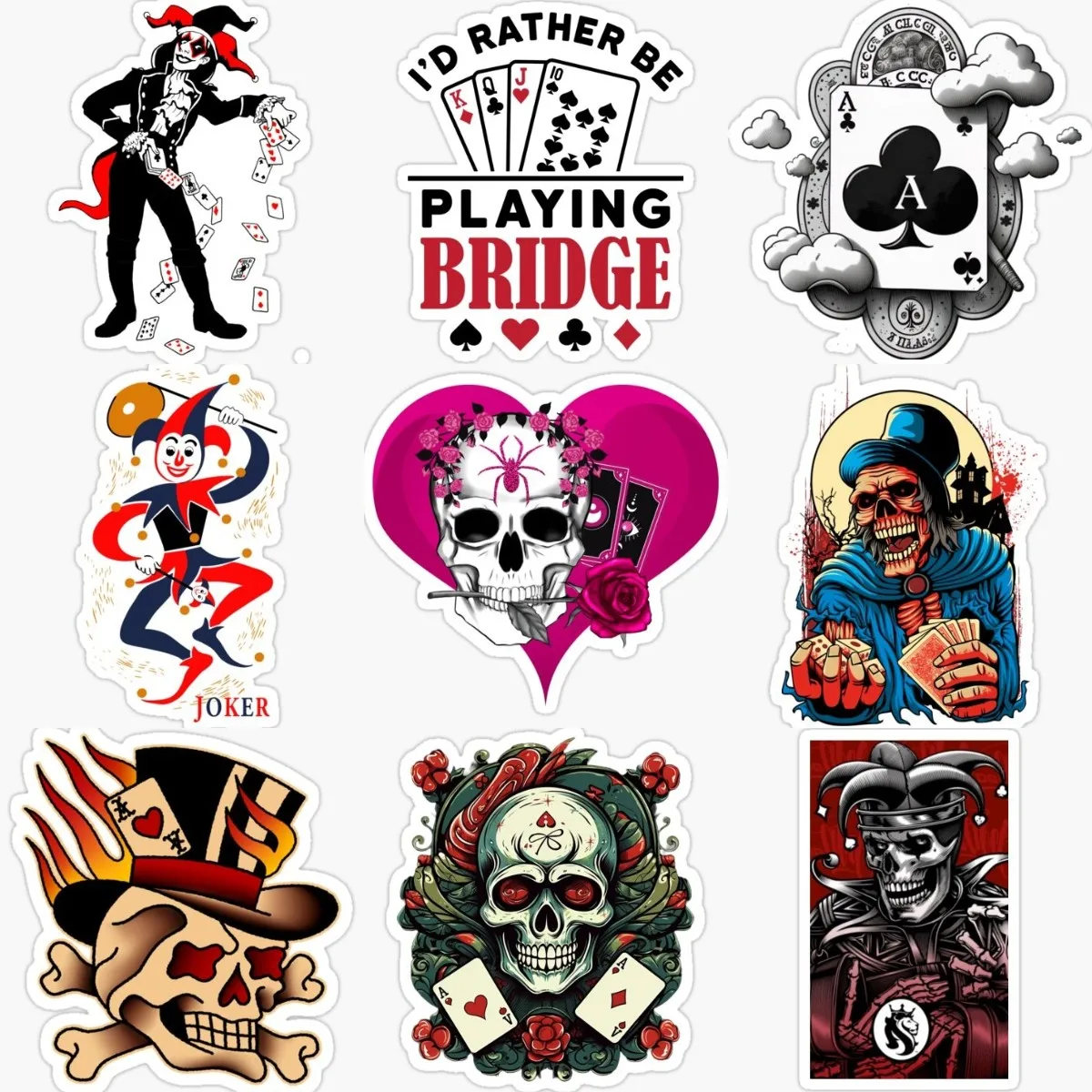 Playing Cards Joker Skull Clown Sticker Motorcycle Vinyl Bumper Truck Car Wall Room Bicycle Van Window Decorate PVC Decals
Playing Cards Joker Skull Clown Sticker Motorcycle Vinyl Bumper Truck Car Wall Room Bicycle Van Window Decorate PVC Decals