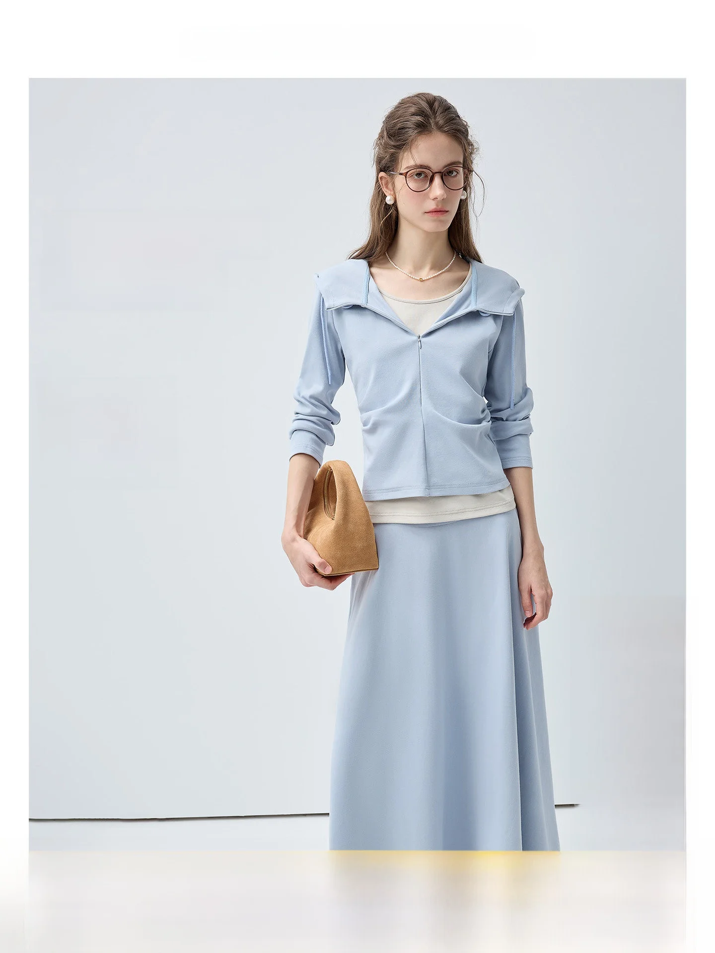 Rui plus Size Women's Fake Two-Piece Set Hooded Top Korean Style Spring New plus Size Half Skirt Fashionable Commute Slim Fit
Rui plus Size Women's Fake Two-Piece Set Hooded Top Korean Style Spring New plus Size Half Skirt Fashionable Commute Slim Fit