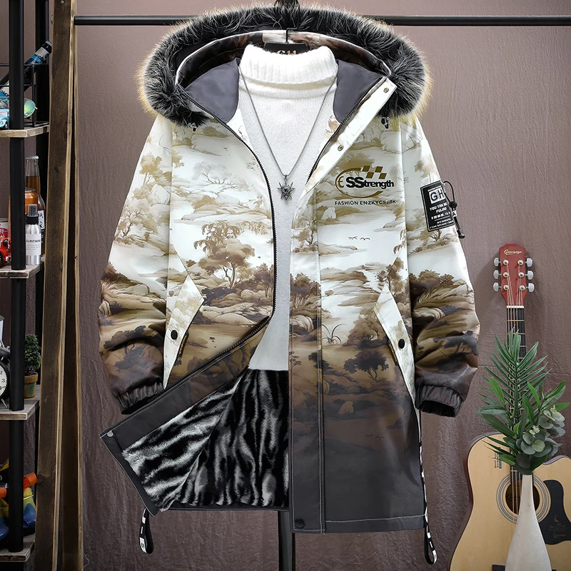 Зимняя утепленная куртка с капюшоном на флисовой подкладке, мужское хлопковое пальто средней длины, теплое повседневное пальто из полиэстера на молнии
Зимняя утепленная куртка с капюшоном на флисовой подкладке, мужское хлопковое пальто средней длины, теплое повседневное пальто из полиэстера на молнии