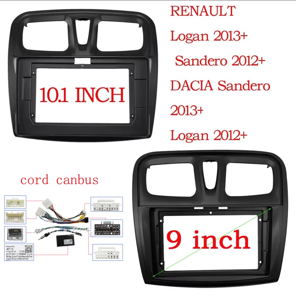 9/10-дюймовая рамка для автомобильного радиоприемника для RENAULT Sandero Symbol Logan 2014 + Canbus Box Panel, установка приборной панели, накладка, силовой кабель
9/10-дюймовая рамка для автомобильного радиоприемника для RENAULT Sandero Symbol Logan 2014 + Canbus Box Panel, установка приборной панели, накладка, силовой кабель
