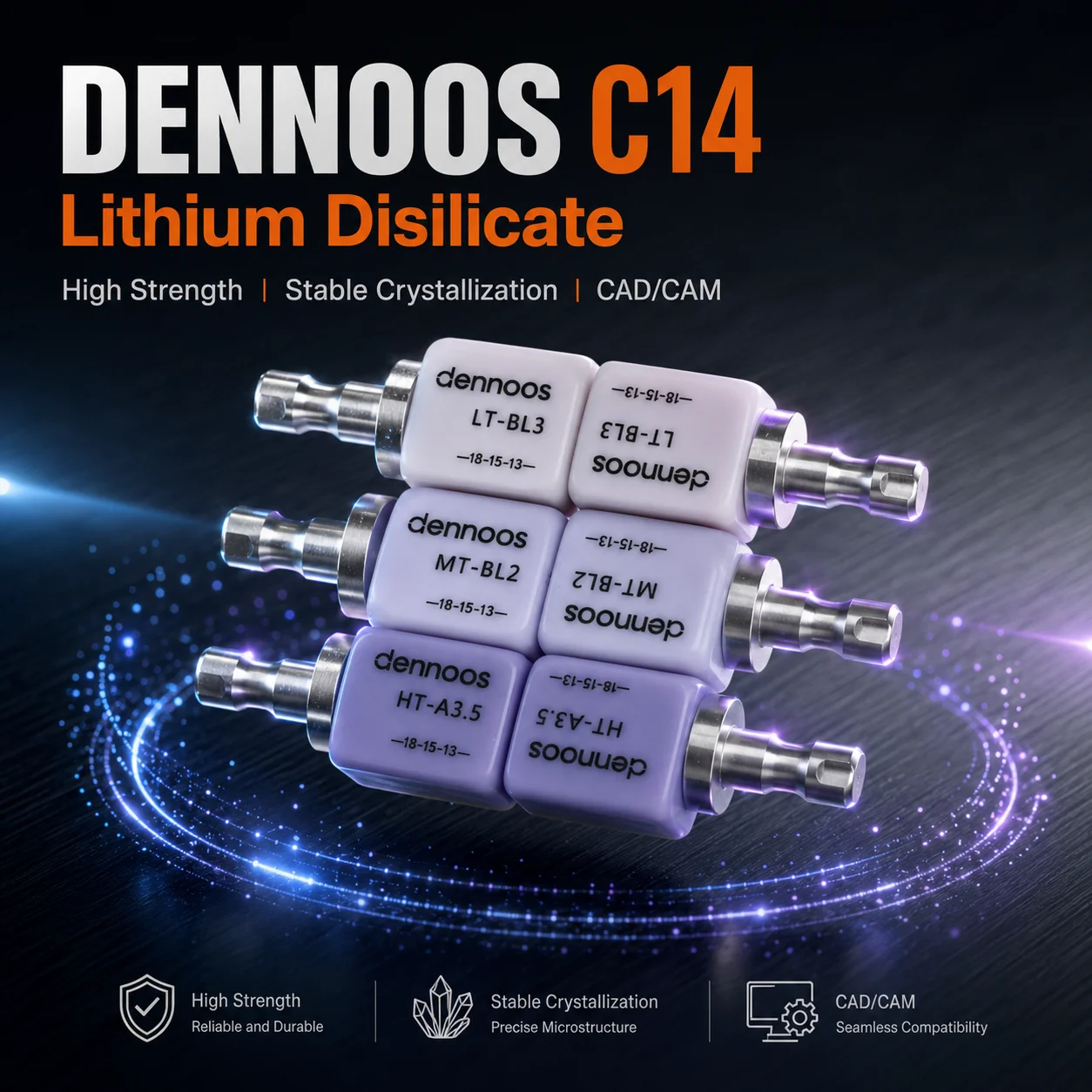LODDEN Dennoos Dental Lithium Disilicate C14 CAD CAM Chairside 0.3mm Venner Crown Inlay Onlay LT/HT/MT 5PCS Dental Glass Ceramic
LODDEN Dennoos Dental Lithium Disilicate C14 CAD CAM Chairside 0.3mm Venner Crown Inlay Onlay LT/HT/MT 5PCS Dental Glass Ceramic