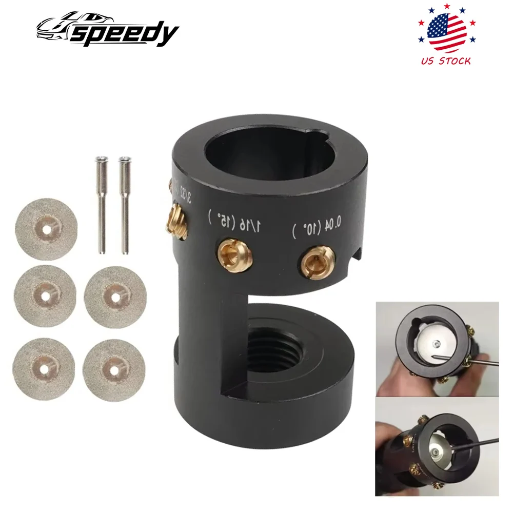 Aluminum TIG Tungsten Sharpener Head Tool Tungsten Electrode Sharpener Grinder Head with Cut-Off Slot Multi-Angle & Offsets
Aluminum TIG Tungsten Sharpener Head Tool Tungsten Electrode Sharpener Grinder Head with Cut-Off Slot Multi-Angle & Offsets