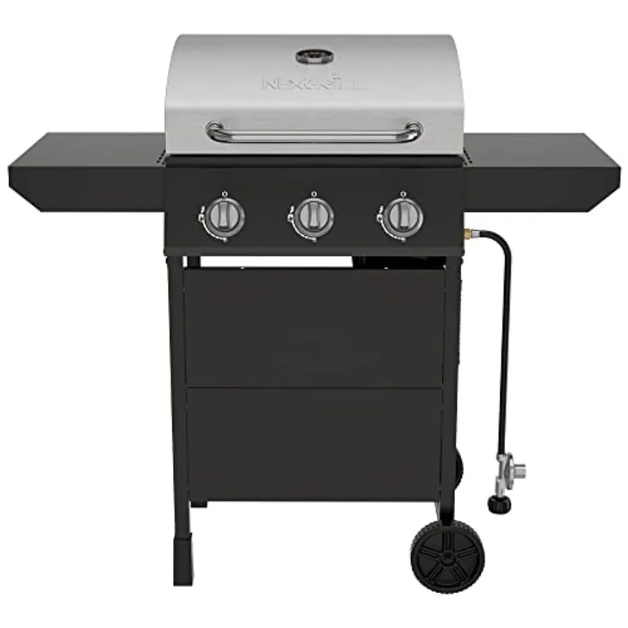 3-Burner Propane Gas Grill with Side Tables, 27,000BTUs, Stainless Steel Lid, Spacious 429 SQ. In. Cooking Space, BBQ Grill
3-Burner Propane Gas Grill with Side Tables, 27,000BTUs, Stainless Steel Lid, Spacious 429 SQ. In. Cooking Space, BBQ Grill