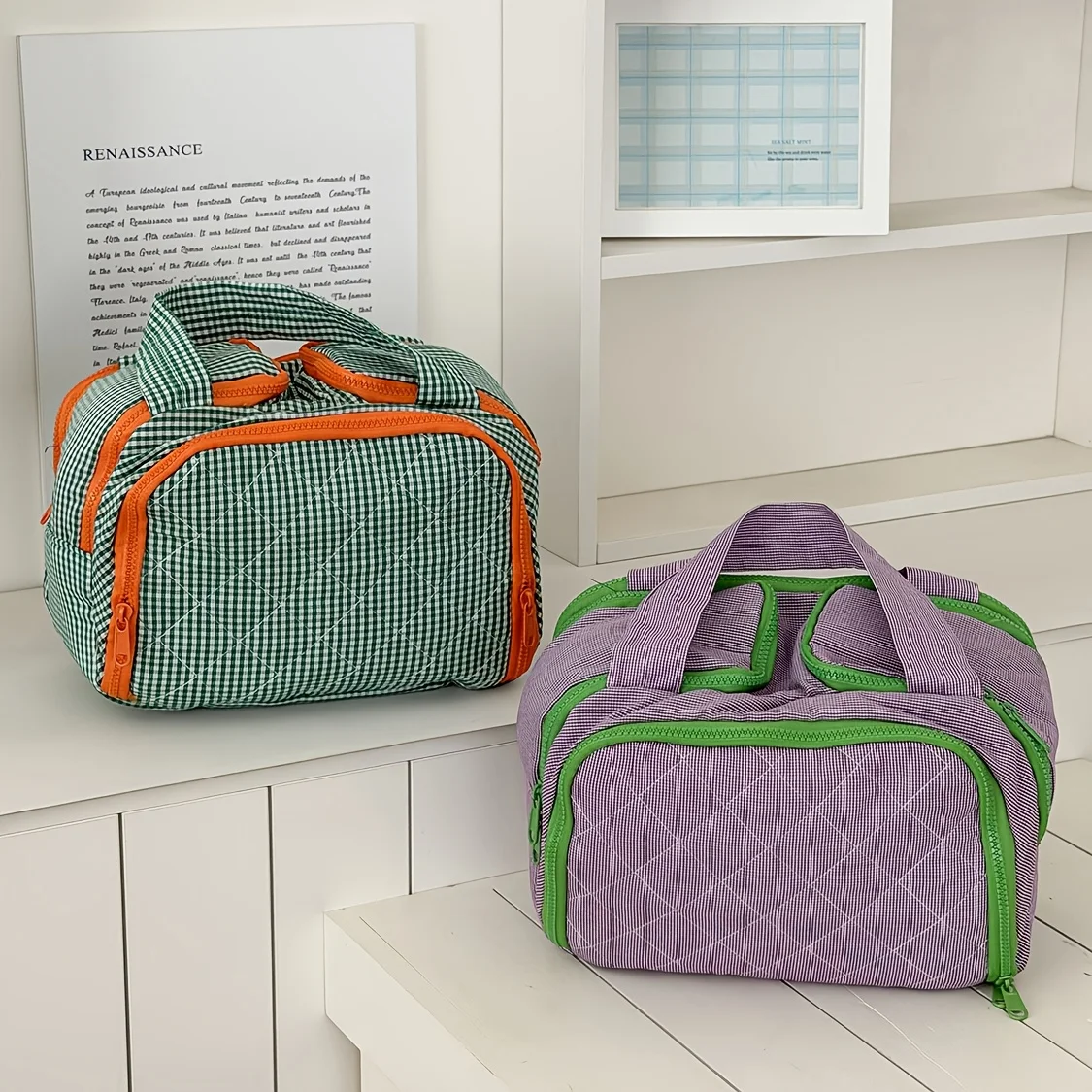 Plaid Quilted Cosmetic Portable Handheld Toiletry Organizer Lightweight Travel Makeup Pouch Stylish Storage Vacation Outdoor
Plaid Quilted Cosmetic Portable Handheld Toiletry Organizer Lightweight Travel Makeup Pouch Stylish Storage Vacation Outdoor