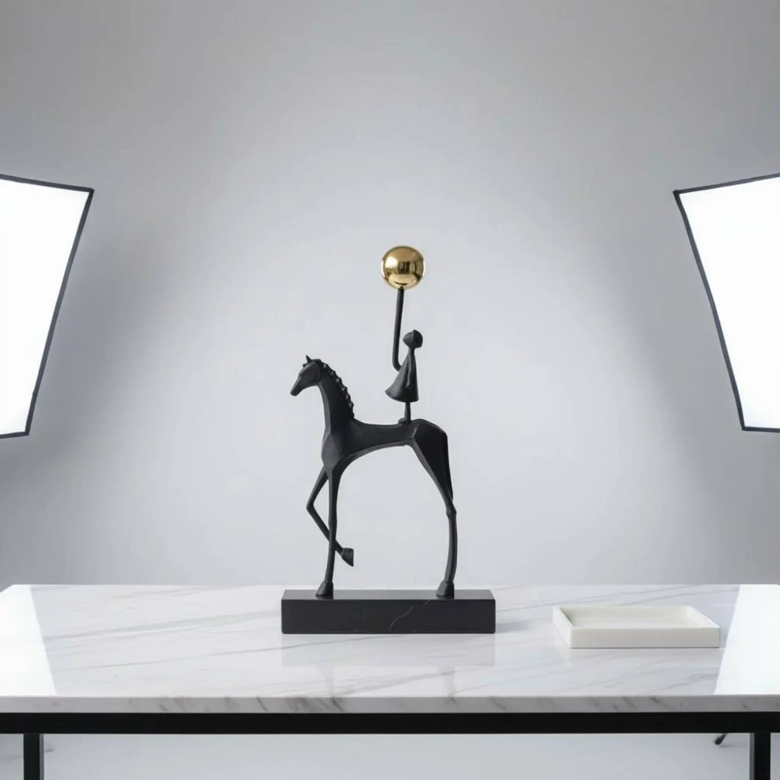 Horse Equestrian Statue Minimalist Design Abstract Horse Figurine Marble Base Ornament Artisanal Equestrian Figurine Gift Idea
Horse Equestrian Statue Minimalist Design Abstract Horse Figurine Marble Base Ornament Artisanal Equestrian Figurine Gift Idea