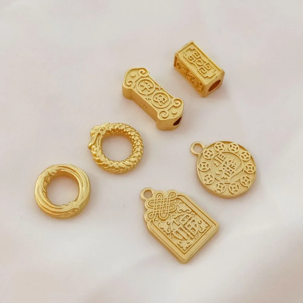 Ancient-style Gold Matte Gold Dragon Phoenix Auspiciousness Peace Wealth Good Fortune Pendant Handcrafted DIY Accessory
Ancient-style Gold Matte Gold Dragon Phoenix Auspiciousness Peace Wealth Good Fortune Pendant Handcrafted DIY Accessory