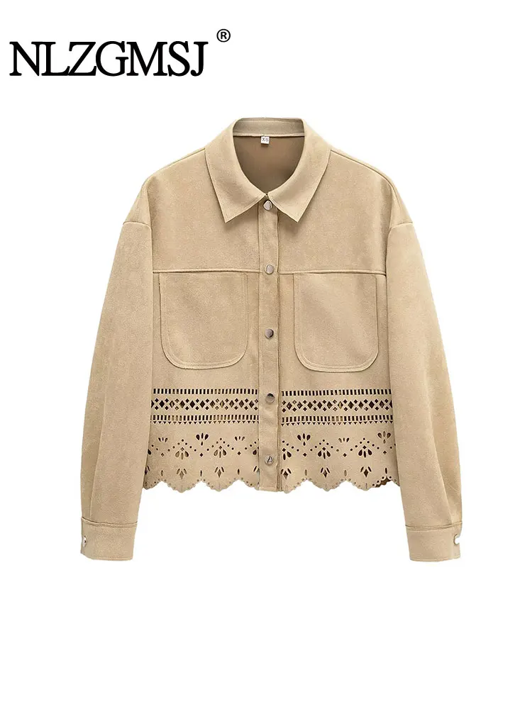 2025 Spring Casual Hollow Chic Women Solid Jackets Long Sleeve Turn-down Collar Coats Fashion Streetwear Outwears
2025 Spring Casual Hollow Chic Women Solid Jackets Long Sleeve Turn-down Collar Coats Fashion Streetwear Outwears