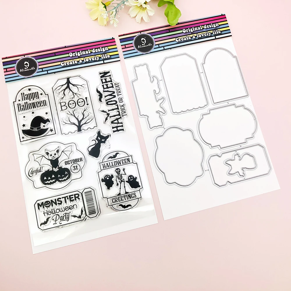 Alinacutle CLEAR STAMPS Halloween Tags Etched Die Cut Dies DIY Card Scrapbooking Paper Craft Rubber Transparent Silicon Stamps
Alinacutle CLEAR STAMPS Halloween Tags Etched Die Cut Dies DIY Card Scrapbooking Paper Craft Rubber Transparent Silicon Stamps