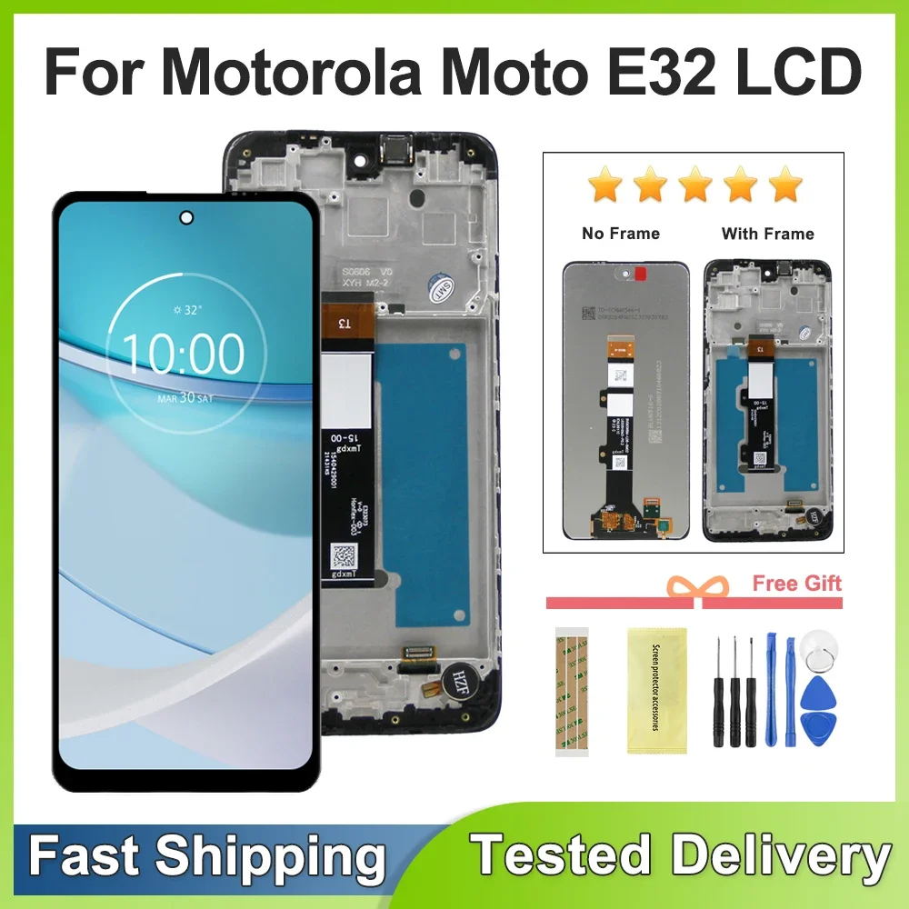 Screen With Frame For Motorola Moto E32 LCD Display Touch Screen Panel Digitizer Assembly 6.5" For Moto E32 Display Replacement
Screen With Frame For Motorola Moto E32 LCD Display Touch Screen Panel Digitizer Assembly 6.5" For Moto E32 Display Replacement