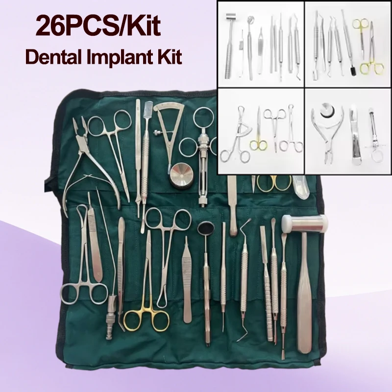 26 Pcs/set High Quality Dental Implant Tool Stainless Steel Instrument Implant Surgery Dentist Oral Surgery Kit
26 Pcs/set High Quality Dental Implant Tool Stainless Steel Instrument Implant Surgery Dentist Oral Surgery Kit