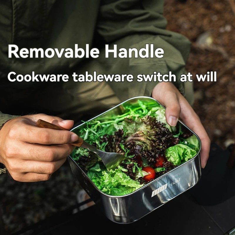ALOCS Small Square Pot Set Outdoor Stainless Steel 304 Kettle Pan Portable Camping Cookware
ALOCS Small Square Pot Set Outdoor Stainless Steel 304 Kettle Pan Portable Camping Cookware