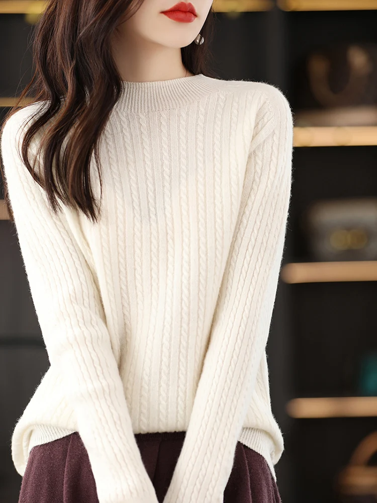 First line ready to wear spring and autumn new half high neckline slim fit pure wool 100% sweater for women's fashionable temper
First line ready to wear spring and autumn new half high neckline slim fit pure wool 100% sweater for women's fashionable temper