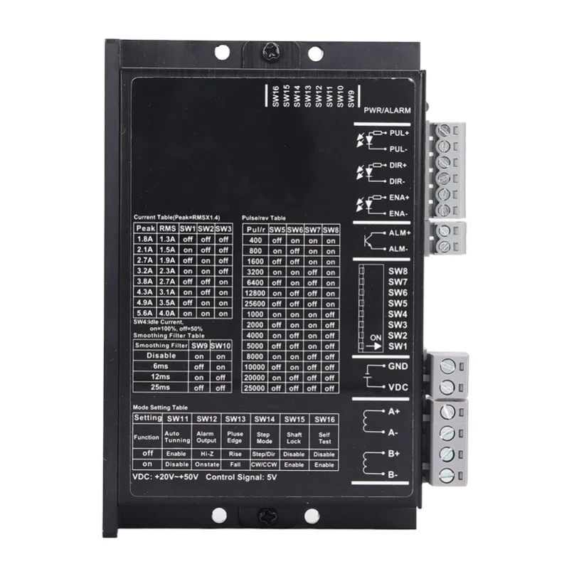 DM556S Digital Stepper Motor Driver New CNC Digital Microstep Driver For 42-57-86 Motor 20 To 50VDC
DM556S Digital Stepper Motor Driver New CNC Digital Microstep Driver For 42-57-86 Motor 20 To 50VDC