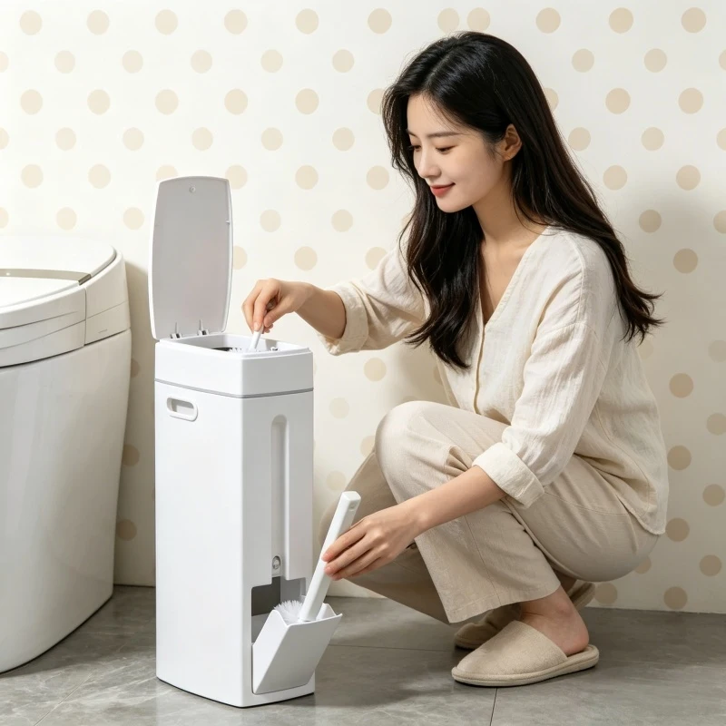 Save Space Small Bathroom Trash Can with Toilet Brush Combo Narrow Garbage Can with Lid Easy Clean Home Use Bathroom Organizers
Save Space Small Bathroom Trash Can with Toilet Brush Combo Narrow Garbage Can with Lid Easy Clean Home Use Bathroom Organizers
