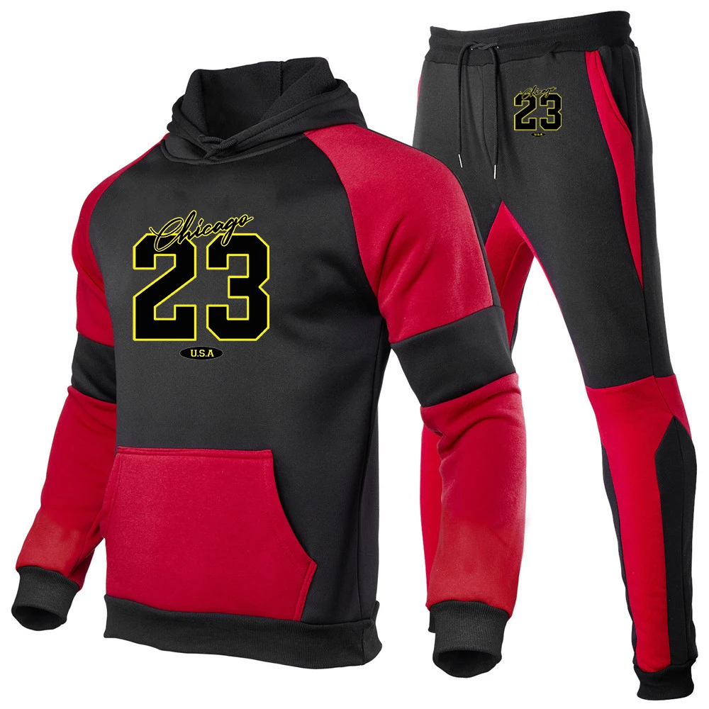 2025 Spring Autumn Men's 23 USA Art Letter Design Logo Print Patchwork Hooded Hoodies+Breathable Long Pants Fashion Trend Sets
2025 Spring Autumn Men's 23 USA Art Letter Design Logo Print Patchwork Hooded Hoodies+Breathable Long Pants Fashion Trend Sets
