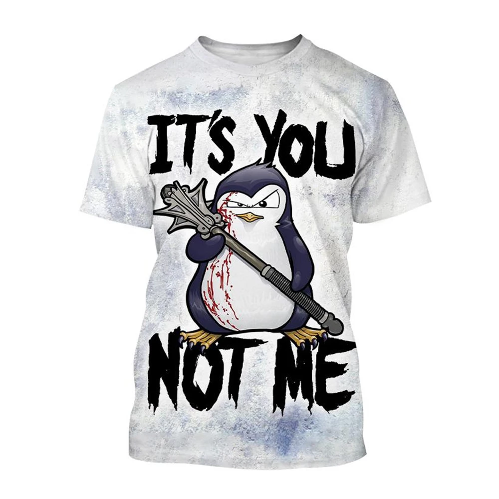 Hot sale new Psycho Penguin 3D printed T-shirt funny animal short sleeve summer fashion crazy penguin neutral kids casual top
Hot sale new Psycho Penguin 3D printed T-shirt funny animal short sleeve summer fashion crazy penguin neutral kids casual top