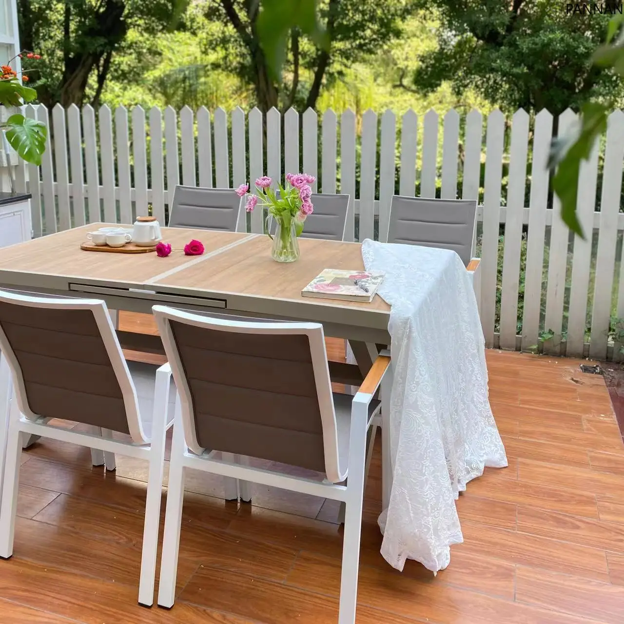 Outdoor furniture table and chair plastic wood terrace leisure table and chair combination
Outdoor furniture table and chair plastic wood terrace leisure table and chair combination