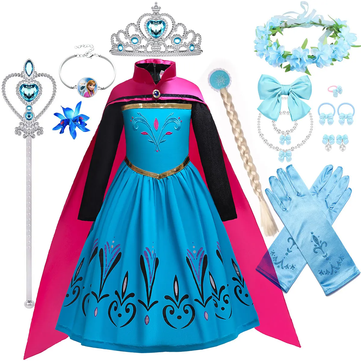 2025 Disney Elsa Princess Blue Long Sleeve Printing Dress With Cloak Girls Cosplay Elsa Birthday Clothing + Accessories Set
2025 Disney Elsa Princess Blue Long Sleeve Printing Dress With Cloak Girls Cosplay Elsa Birthday Clothing + Accessories Set