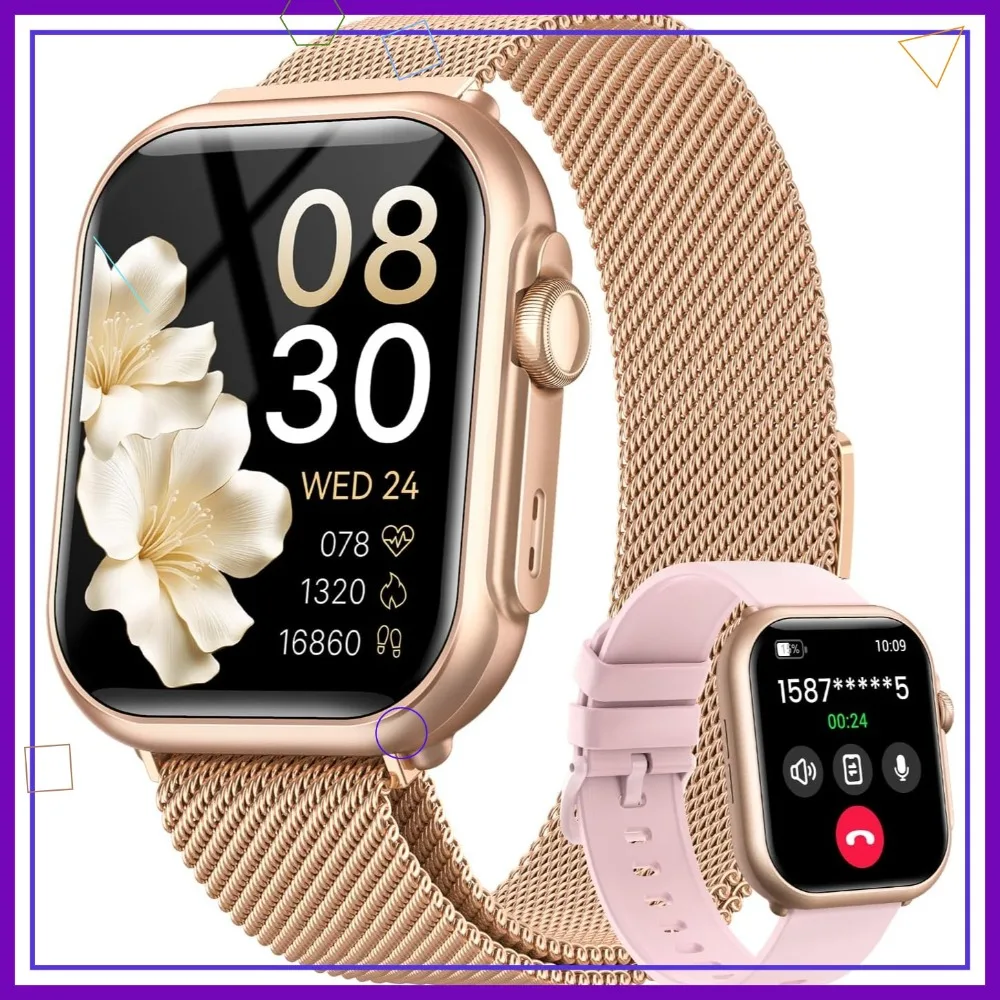 1.85" Smartwatch with Call, Heart Rate, SpO2, Blood Pressure, IP68, 120+ Sports, 1000mAh, 2 Bands
1.85" Smartwatch with Call, Heart Rate, SpO2, Blood Pressure, IP68, 120+ Sports, 1000mAh, 2 Bands
