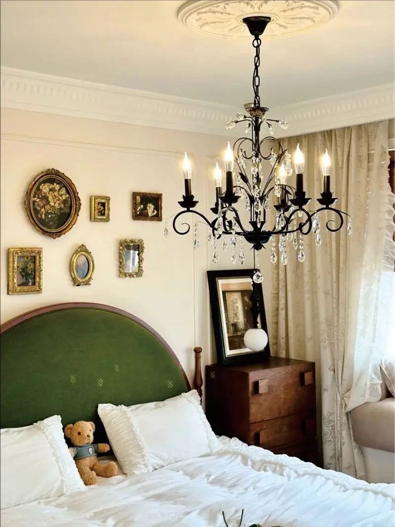 French Black Crystal Chandelier Minimalist Retro American Style Pendent Lamp for Living Room Bedroom Study Country home Decor
French Black Crystal Chandelier Minimalist Retro American Style Pendent Lamp for Living Room Bedroom Study Country home Decor