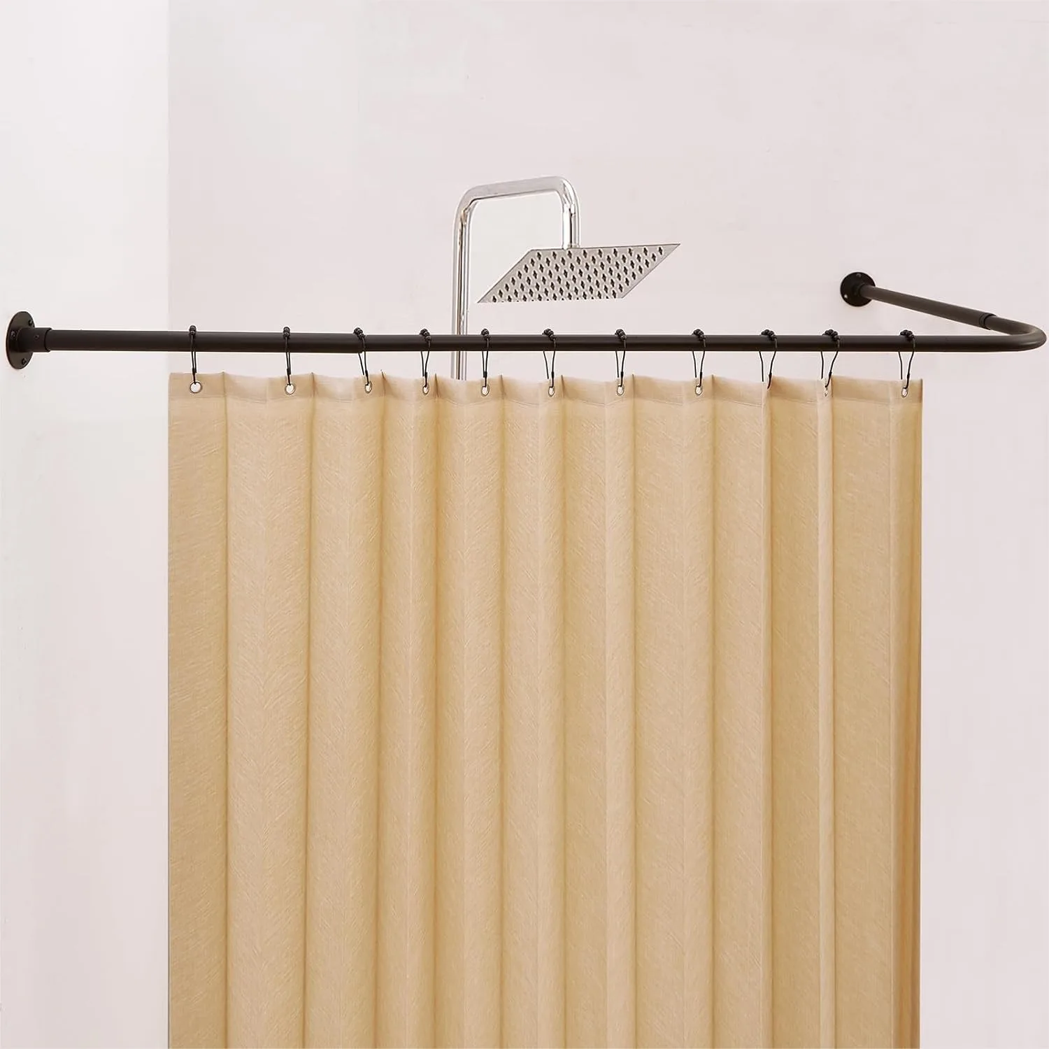Large Corner Shower Curtain Rod, Adjustable 39-68.5 x 55-84.2 Inches with 12 Hooks and Ceiling Support
Large Corner Shower Curtain Rod, Adjustable 39-68.5 x 55-84.2 Inches with 12 Hooks and Ceiling Support