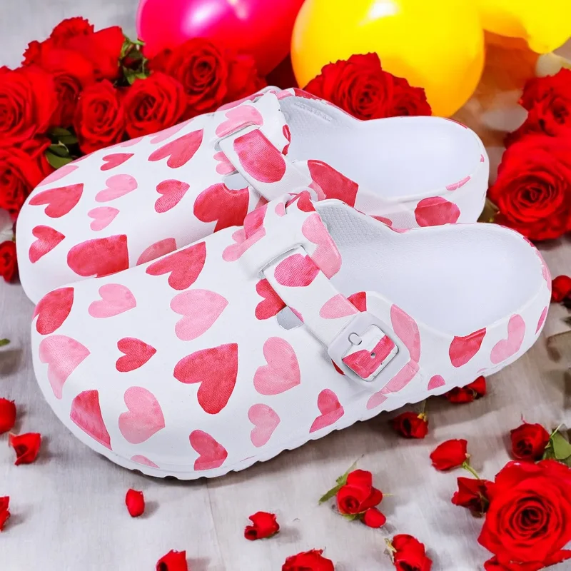 Women's Fashion Heart Print Outdoor Garden Shoes Casual EVA Sandals Comfortable Clogs for Garden Walking
Women's Fashion Heart Print Outdoor Garden Shoes Casual EVA Sandals Comfortable Clogs for Garden Walking