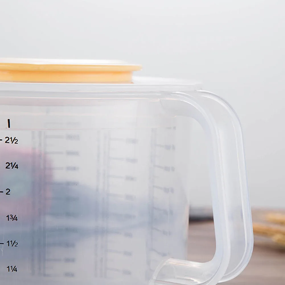 2.5L Clear Plastic Measuring Cup with Lid and Accurate Volume Scale for Baking Mixing and Batch Food Preparation
2.5L Clear Plastic Measuring Cup with Lid and Accurate Volume Scale for Baking Mixing and Batch Food Preparation