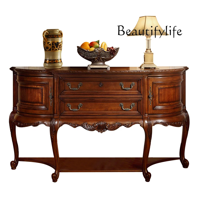 American Console Tables Living Room Retro European Corridor Wall Light Luxury Curio Cabinet Solid Wood Entrance Cabinet
American Console Tables Living Room Retro European Corridor Wall Light Luxury Curio Cabinet Solid Wood Entrance Cabinet