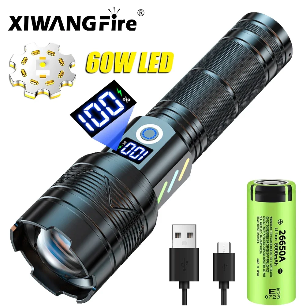 High Power Strong Light Long Range LEP Flashlight USB Charging 26650 Lithium Battery Outdoor Telescopic Zoom Bright Torch
High Power Strong Light Long Range LEP Flashlight USB Charging 26650 Lithium Battery Outdoor Telescopic Zoom Bright Torch