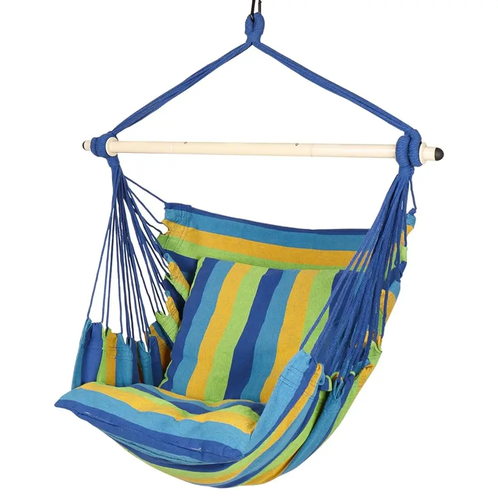 Hammo Chair Hanging Rope Swing - Max 500 Lbs - 2 Cushions Luded - Steel Spreader Bar With Anti-Slip Rings - For Any Indoor Or
Hammo Chair Hanging Rope Swing - Max 500 Lbs - 2 Cushions Luded - Steel Spreader Bar With Anti-Slip Rings - For Any Indoor Or