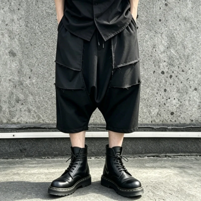 Men's casual pants, Japanese dark style cropped pants, loose fit with three-dimensional pleat design, casual wide-leg pants S02
Men's casual pants, Japanese dark style cropped pants, loose fit with three-dimensional pleat design, casual wide-leg pants S02