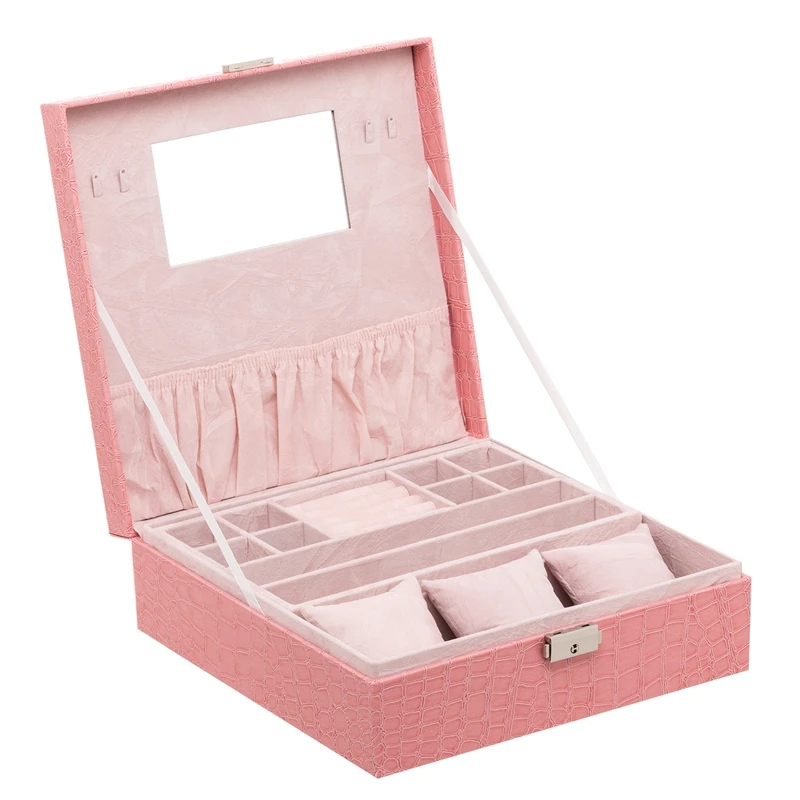 Woman Lady Girls Portable Jewelry Organizer Earring/Ring/Necklace/Watch Etc Cosmetic Storage Container Box Case Pink
Woman Lady Girls Portable Jewelry Organizer Earring/Ring/Necklace/Watch Etc Cosmetic Storage Container Box Case Pink
