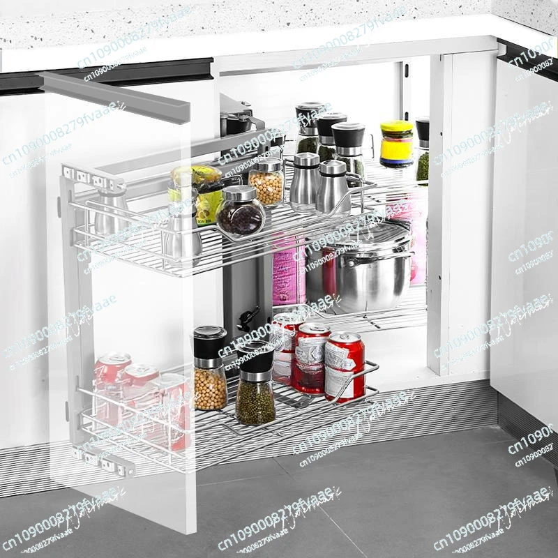 Corner Pull Basket Stainless Steel Kitchen Cabinet Pull Blue Shelf Cabinet Corner Left and Right Open Door Small Monster
Corner Pull Basket Stainless Steel Kitchen Cabinet Pull Blue Shelf Cabinet Corner Left and Right Open Door Small Monster
