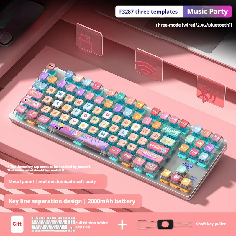 Wireless Mechanical Keyboard 87keys Gaming Keyboard Three-Mode Hotswap Large-Capacity Battery Office E-Sports Game Accessories
Wireless Mechanical Keyboard 87keys Gaming Keyboard Three-Mode Hotswap Large-Capacity Battery Office E-Sports Game Accessories