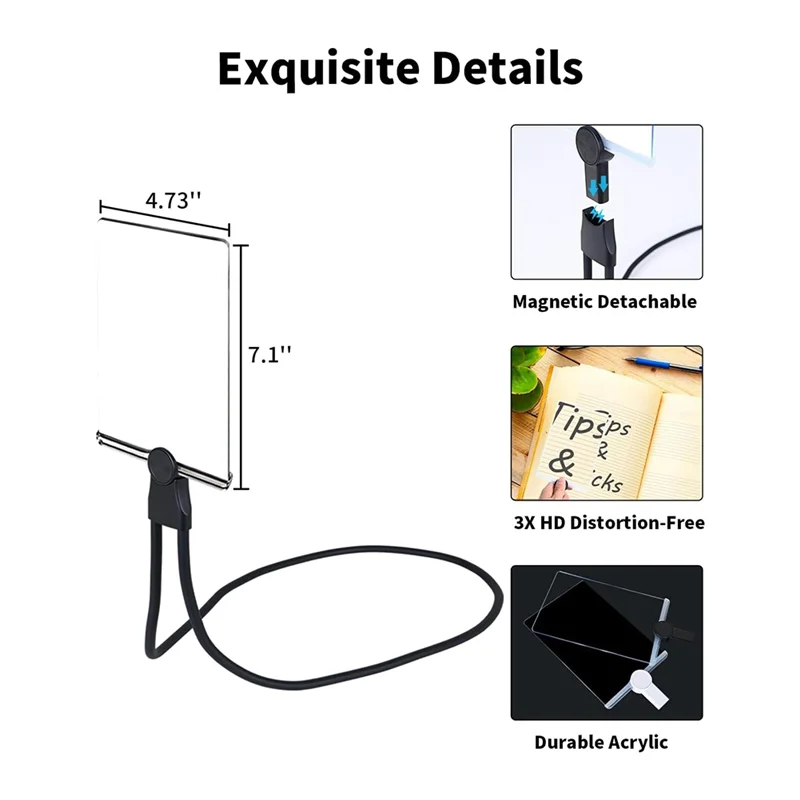 Hands Free Magnifying Glass For Reading, 5X Reading Page Magnifier For Books Sewing Repair For Low Vision Elderly
Hands Free Magnifying Glass For Reading, 5X Reading Page Magnifier For Books Sewing Repair For Low Vision Elderly