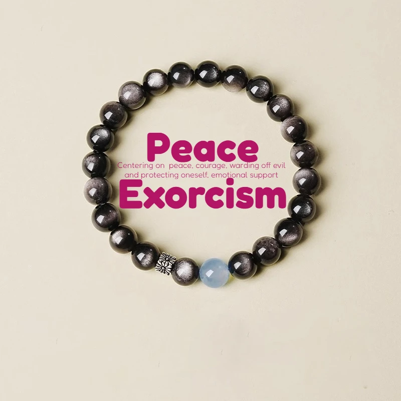 Браслет из натуральных обсидианных бусин, женский и мужской модный аквамарин, эластичная веревка, украшения для экзорцизма мира, медитации, амулет удачи
Браслет из натуральных обсидианных бусин, женский и мужской модный аквамарин, эластичная веревка, украшения для экзорцизма мира, медитации, амулет удачи