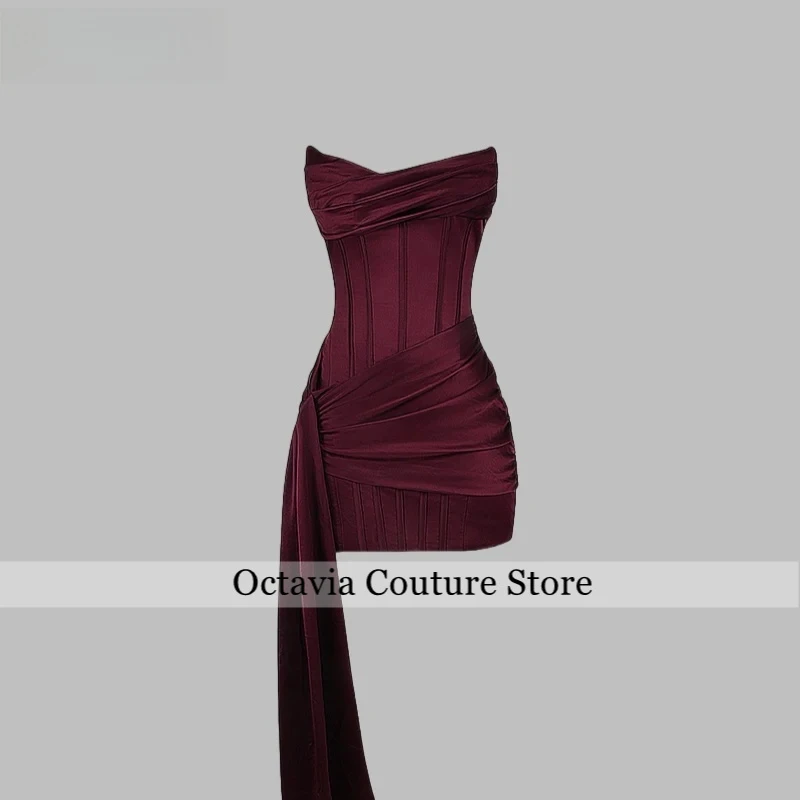 Mermaid Pleated Plum Graduation Dress Hot Sale Homecoming Dresses For Teen Strapless Sweet 15 16 Mini Evening Prom Party Gowns
Mermaid Pleated Plum Graduation Dress Hot Sale Homecoming Dresses For Teen Strapless Sweet 15 16 Mini Evening Prom Party Gowns