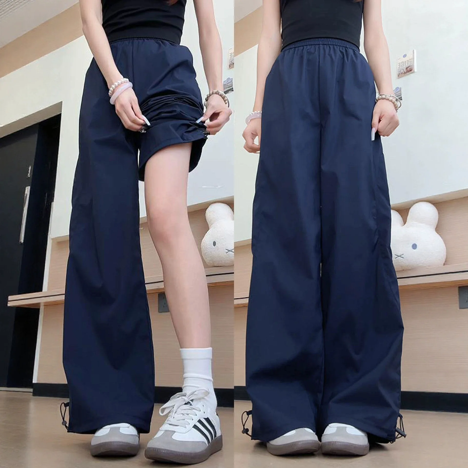 Quick Dry Work Pants Women's Summer Thin High Waist Slimming Small Size Ice Silk Wide Leg Pants Sweet Style Elastic Waist
Quick Dry Work Pants Women's Summer Thin High Waist Slimming Small Size Ice Silk Wide Leg Pants Sweet Style Elastic Waist