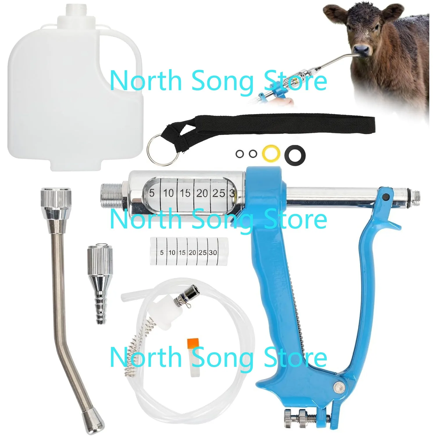 30ml Adjustable Veterinary Metal Feeding Gun Continuous Drench Husbandry Autonomous Tool, Pig Cow, Sheep, Horse
30ml Adjustable Veterinary Metal Feeding Gun Continuous Drench Husbandry Autonomous Tool, Pig Cow, Sheep, Horse