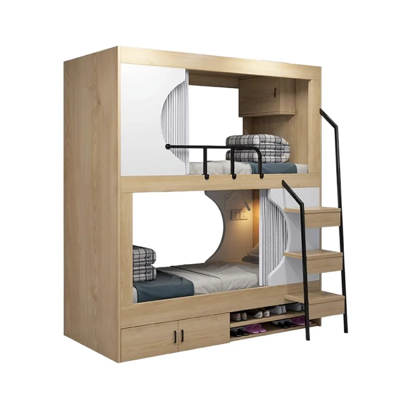 Bunk bed for children and students Full solid wood space capsule on and off the bed
Bunk bed for children and students Full solid wood space capsule on and off the bed