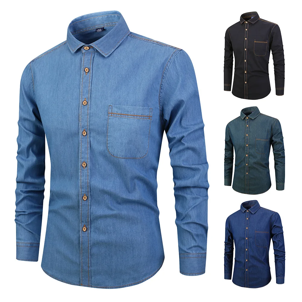 Men's Slim Fit Casual Cotton irt Pure Cotton Menswear Spring Autumn Thin Five Sve Stand Edition Other Sle
Men's Slim Fit Casual Cotton irt Pure Cotton Menswear Spring Autumn Thin Five Sve Stand Edition Other Sle